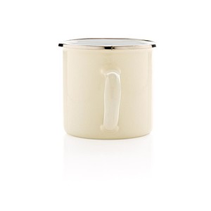 Vintage enamel mug, white