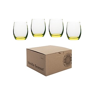 VS HATTA set of 4 neon glasses, yellow