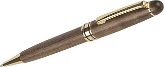 Walnut wooden twist ballpen Noa, brown