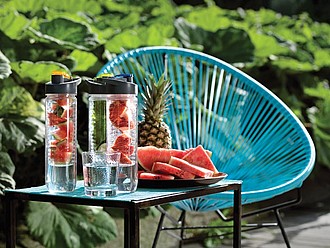 Water bottle with infuser blue