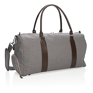 Weekend bag with USB output, grey