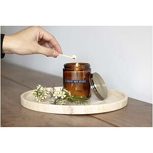 Wellmark cedar wood scented candle medium, amber heather