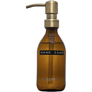 Wellmark Discovery 250 ml hand soap dispenser and 150 g scented candle set, maroon