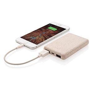 Wheat Straw 5.000 mAh Pocket Powerbank,brown