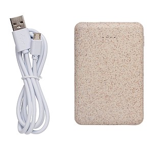 Wheat Straw 5.000 mAh Pocket Powerbank,brown