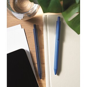 Wheat Straw/ABS push type pen, royal blue