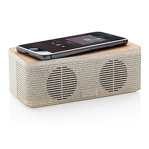Wheatstraw wireless charging speaker,brown
