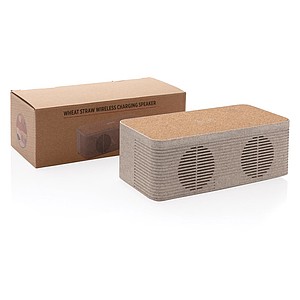 Wheatstraw wireless charging speaker,brown