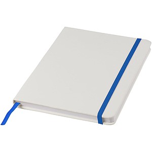 White A5 spectrum notebook with coloured strap