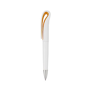 White Swan ballpen with black ink.Orange