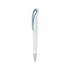 White Swan ballpen with black ink.Pale blue