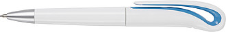 White Swan ballpen with black ink.Pale blue