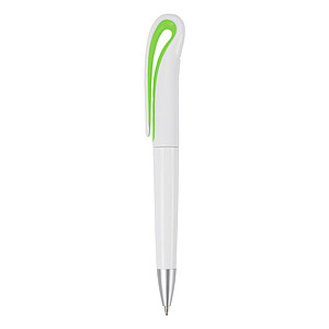White Swan ballpen with black ink.Pale green