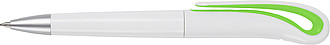 White Swan ballpen with black ink.Pale green