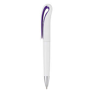 White Swan ballpen with black ink.Purple