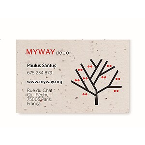 Wildflower seed business card., white