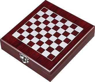Wine set in wooden box*, brown