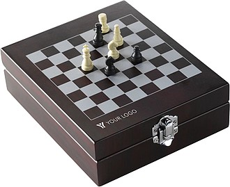 Wine set with chess-gameBrown
