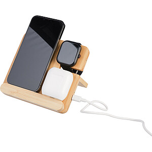Wireless charger Tribu | Recycled bamboo | 3-in-1