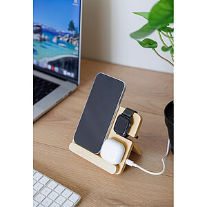 Wireless charger Tribu | Recycled bamboo | 3-in-1