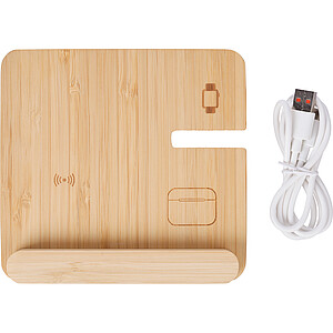 Wireless charger Tribu | Recycled bamboo | 3-in-1