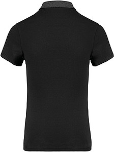 Women s KARIBAN TWO-TONE JERSEY POLO SHIRT, black/dark grey heather, 2XL