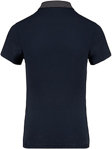 Women s KARIBAN TWO-TONE JERSEY POLO SHIRT, navy/dark grey heather, 2XL