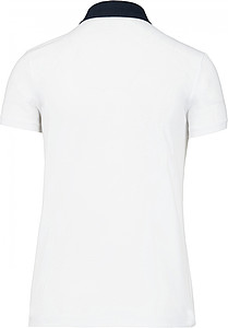 Women s KARIBAN TWO-TONE JERSEY POLO SHIRT, white/navy, 2XL