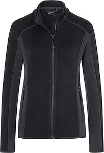 Womens fleece jacket JAMES & NICHOLSON, black/carbon, 2XL