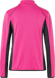 Womens fleece jacket JAMES & NICHOLSON, pink/carbon, 2XL