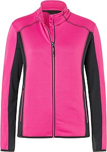 Womens fleece jacket JAMES & NICHOLSON, pink/carbon, M