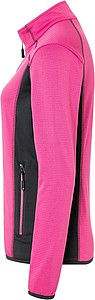 Womens fleece jacket JAMES & NICHOLSON, pink/carbon, M