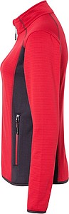 Womens fleece jacket JAMES & NICHOLSON, red/carbon, 2XL