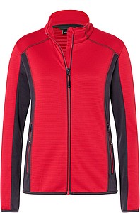 Womens fleece jacket JAMES & NICHOLSON, red/carbon, XS