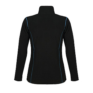 WOMENS MICRO FLEECE ZIPPED JACKET NOVA WOMEN, BLACK/AQUA, M
