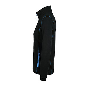 WOMENS MICRO FLEECE ZIPPED JACKET NOVA WOMEN, BLACK/AQUA, M
