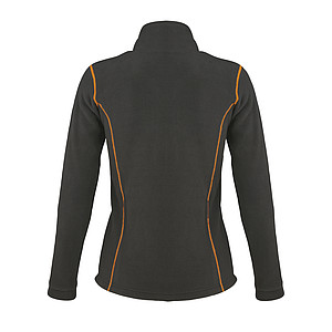 WOMENS MICRO FLEECE ZIPPED JACKET NOVA WOMEN, CHARCOAL GREY/ORANGE, M