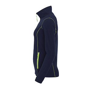 WOMENS MICRO FLEECE ZIPPED JACKET NOVA WOMEN, NAVY/APPLE GREEN, L