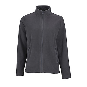 WOMENS PLAIN FLEECE JACKET NORMAN WOMEN, CHARCOAL GREY, M