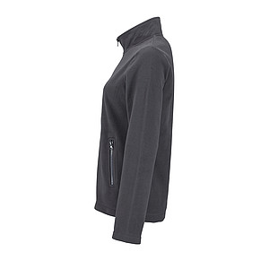 WOMENS PLAIN FLEECE JACKET NORMAN WOMEN, CHARCOAL GREY, S