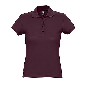 WOMENS POLO SHIRT PASSION, BURGUNDY, M