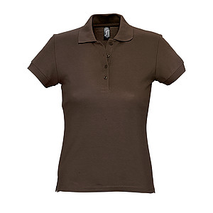 WOMENS POLO SHIRT PASSION, CHOCOLATE, L
