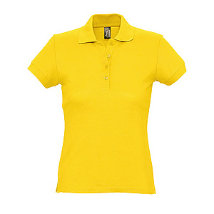 WOMENS POLO SHIRT PASSION, GOLD, L