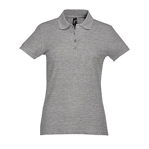 WOMENS POLO SHIRT PASSION, GREY MELANGE 2, L