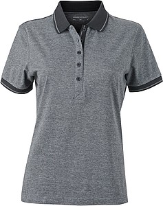 Womens polo T-shirt James Nicholson, black/grey, L