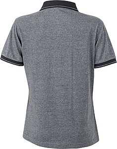 Womens polo T-shirt James Nicholson, black/grey, L