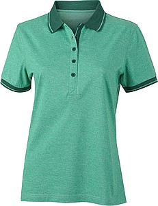 Womens polo T-shirt James Nicholson, green/dark green, L