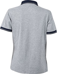 Womens polo T-shirt James Nicholson, grey/navy, L