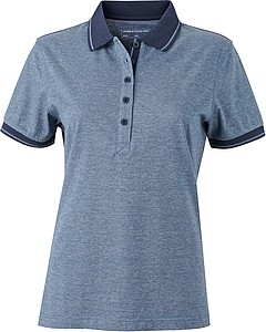 Womens polo T-shirt James Nicholson, light blue/dark blue, L
