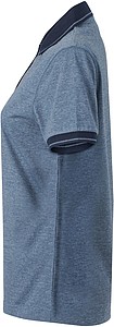 Womens polo T-shirt James Nicholson, light blue/dark blue, L